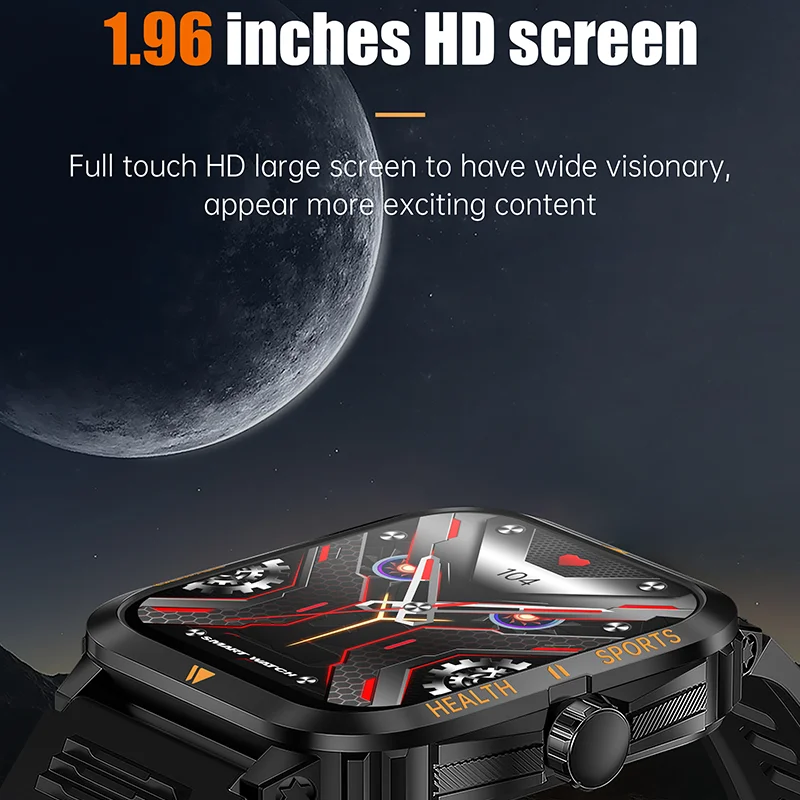 New men's three-proof outdoor 3ATM deep waterproof smartwatch 1.93inch430Mah large battery HD Bluetooth call smartwatch + box