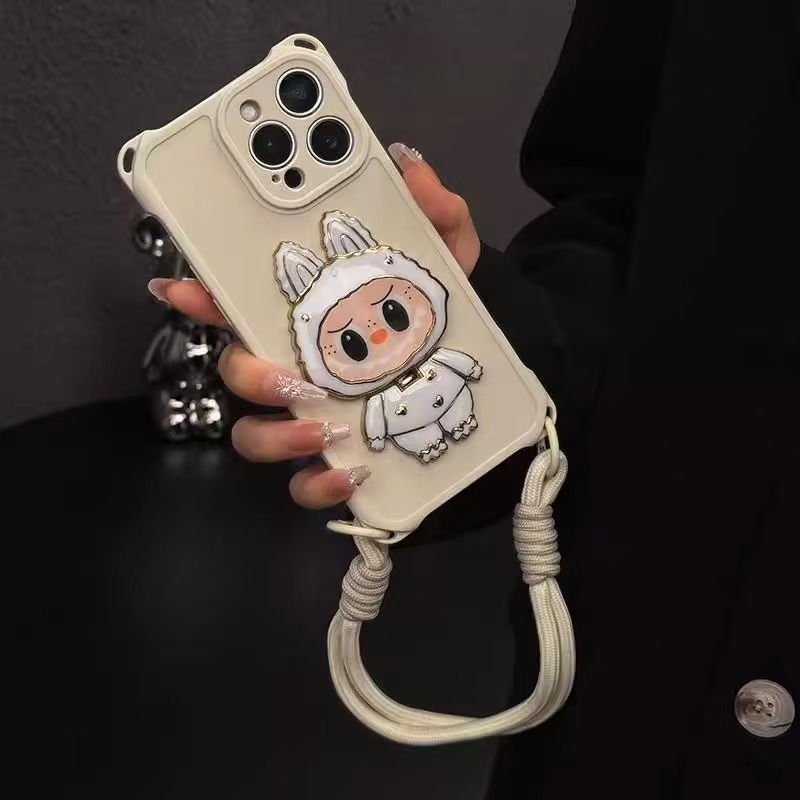 Labubu Couple Lanyard Phone Case For iPhone