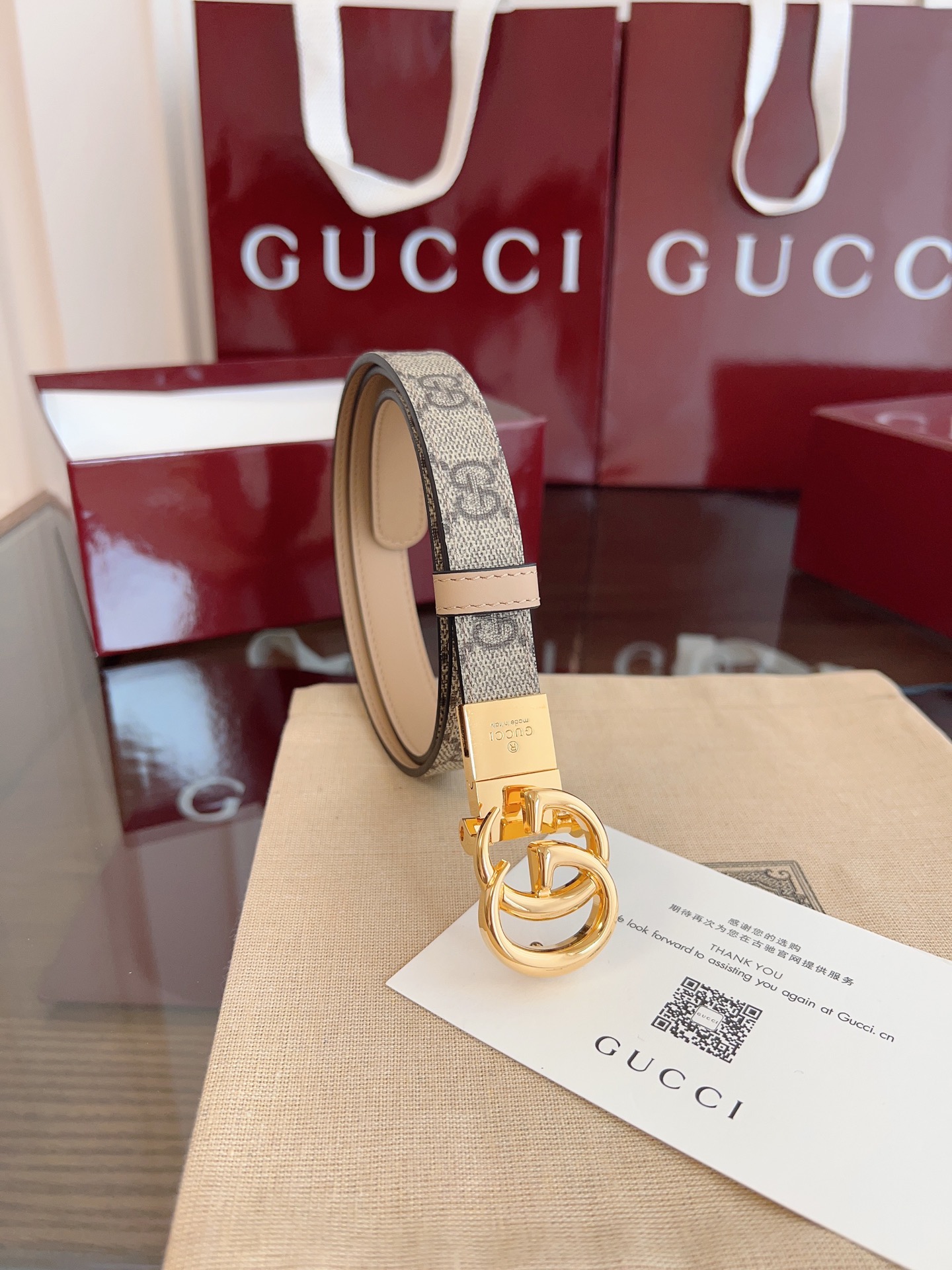 Gucci 2025 new double G buckle leather belt width 2.0cm
