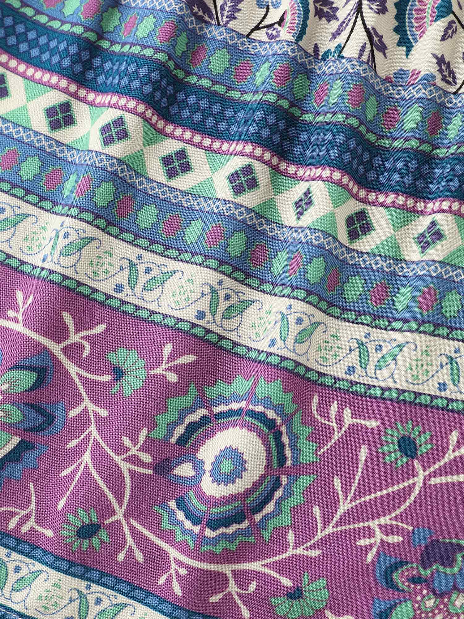 Rayon Pleated Floral Print Blouse