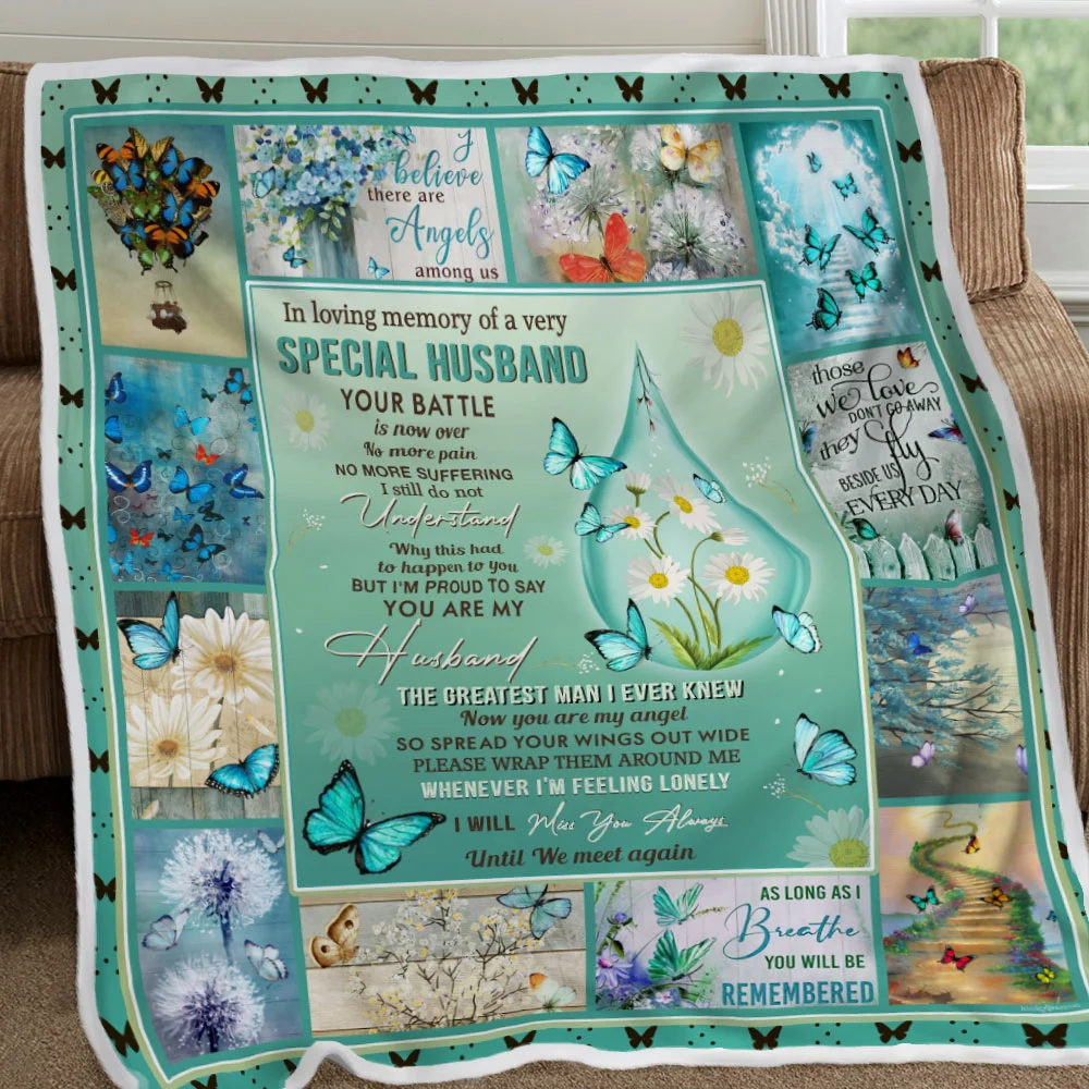 In Loving Memory Of A Very Special Husband Sofa Throw Blanket