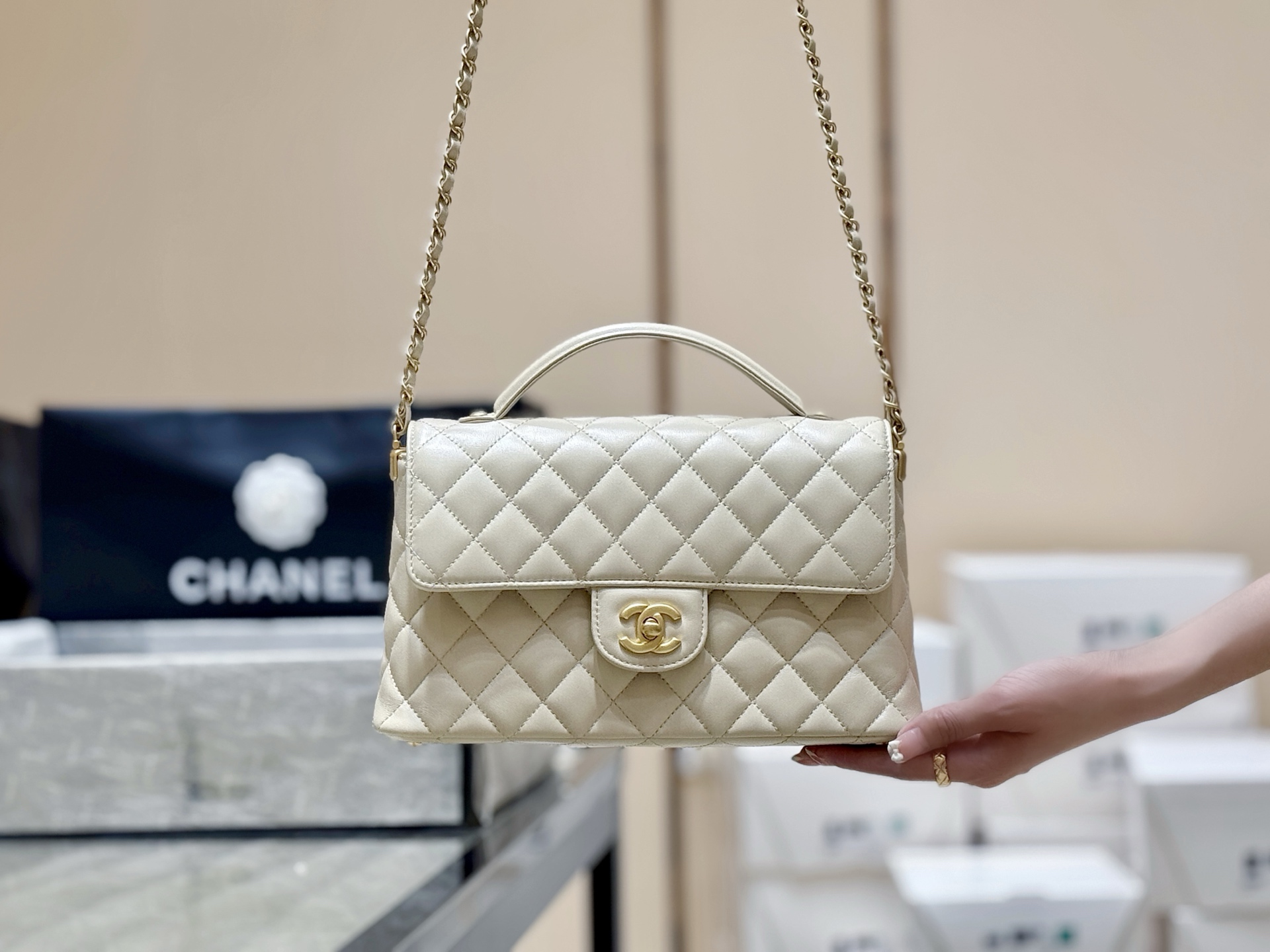 Chanel 25P Spring/Summer Preview Series Horizontal Kelly Handle Bag AS5354