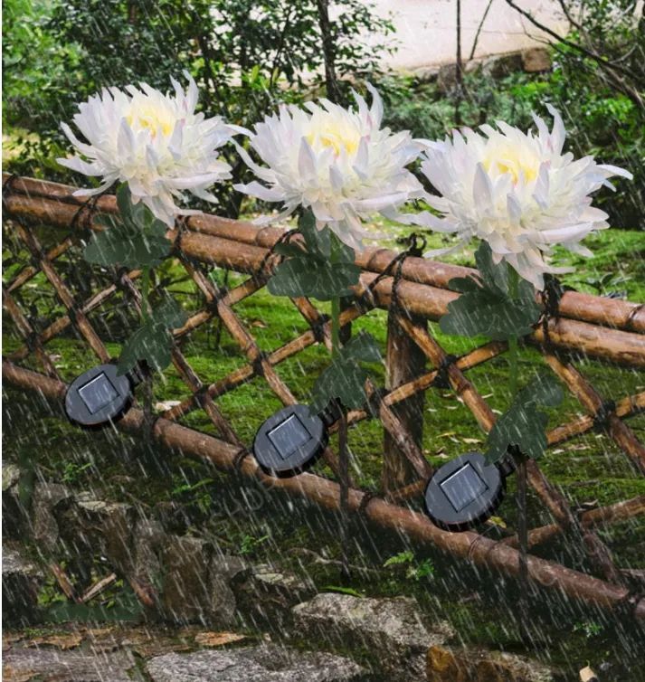 (🔥Last Day Clearance Sale-SAVE 50% OFF) Artificial Chrysanthemum Solar Garden Stake Lights-BUY 2 SETS FREE SHIPPING