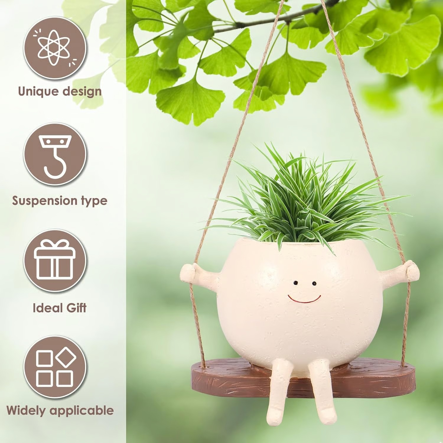 Swing Smiling Face Flower Pot🌿✨