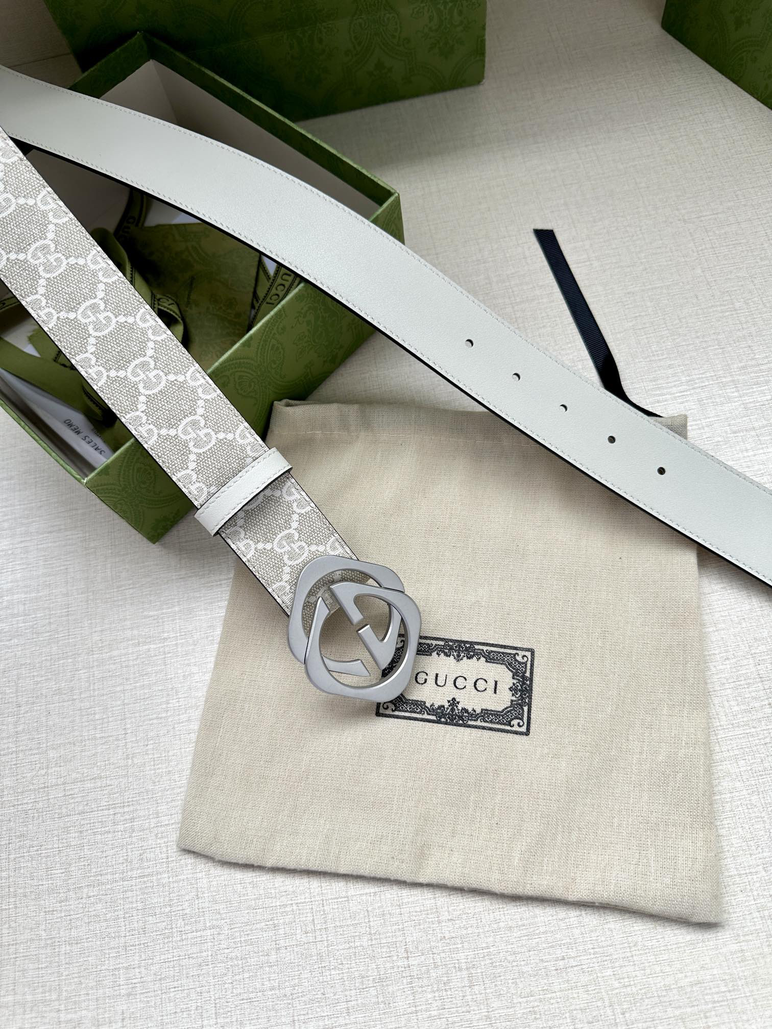 Gucci Marmont printed leather belt 3.8cm wide