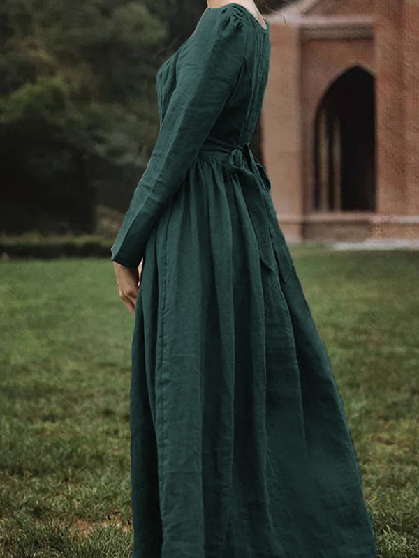 Linen Blend Elizabeth Bennet Vintage Dress